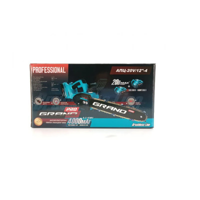 Аккумуляторная цепная пила GRAND АПЦ-20V/12"-4 PRO (BRUSHLESS)